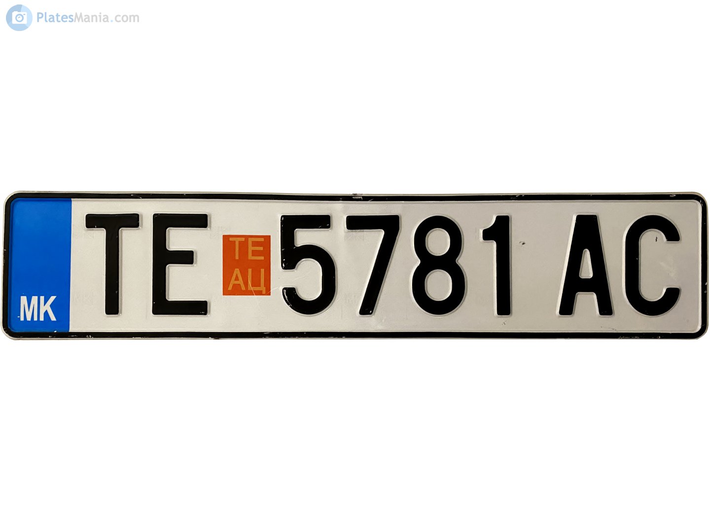 TE 5781 AC, License plate without vehicle 