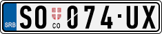 License plate of Serbia, Cars