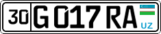 License plate of Uzbekistan, Private owners