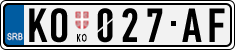 License plate of Serbia, Cars