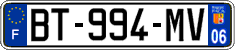 French license plate, SIV (ordinary)