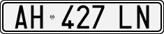License plate of Italy, Cars (1994 year series)