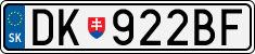 License plate of Slovakia, Cars