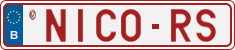 License plate of Belgium, Vanity Plates (2014)