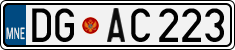 License plate of Montenegro, Cars