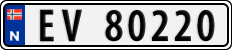 License plate of Norway, Cars
