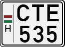 license plates of Hungary, Cars (1990)