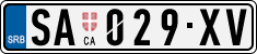 License plate of Serbia, Cars