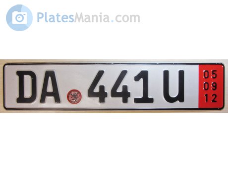 DA 441 U, License plate without vehicle