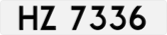 License plate of Hong Kong, AB 1234