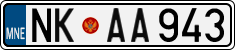 License plate of Montenegro, Cars