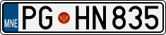 License plate of Montenegro, Cars