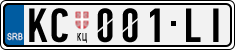 License plate of Serbia, Cars