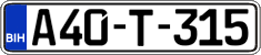 License plate of Bosnia and Herzegovina, Regular plates