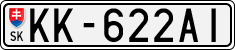 License plate of Slovakia, Cars