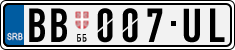 License plate of Serbia, Cars