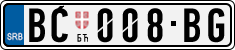 License plate of Serbia, Cars