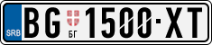 License plate of Serbia, Cars