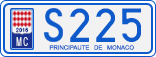 License plate of Monaco, Cars