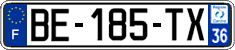 French license plate, SIV (ordinary)