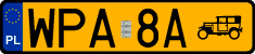 License plates of Poland, Oldtimers