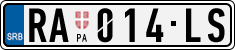 License plate of Serbia, Cars