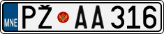 License plate of Montenegro, Cars