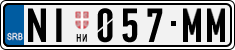 License plate of Serbia, Cars