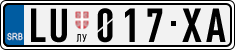 License plate of Serbia, Cars