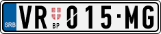 License plate of Serbia, Cars
