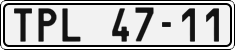 License plate of the Czech Republic, Cars (1960)
