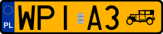 License plates of Poland, Oldtimers