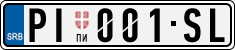 License plate of Serbia, Cars