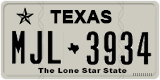 Texas, Regular plates (2012) (АBC-1234)
