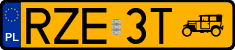 License plates of Poland, Oldtimers