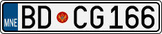 License plate of Montenegro, Cars
