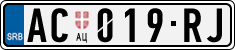 License plate of Serbia, Cars