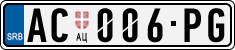 License plate of Serbia, Cars