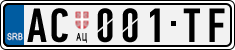 License plate of Serbia, Cars