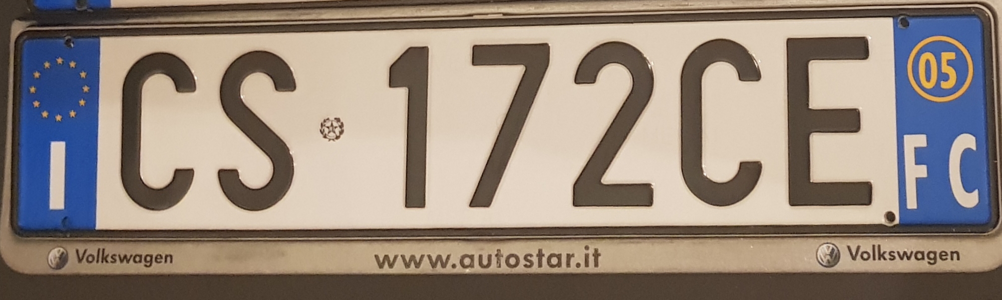 CS 172 CE, License plate without vehicle 