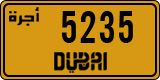 License plate of the UAE, Dubai, Taxi