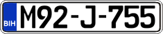License plate of Bosnia and Herzegovina, Regular plates