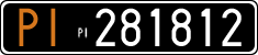 License plate of Italy, Cars (1927 year series)