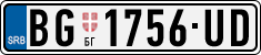 License plate of Serbia, Cars