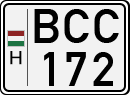 license plates of Hungary, Cars (1990)