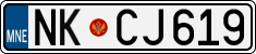 License plate of Montenegro, Cars