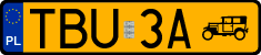 License plates of Poland, Oldtimers