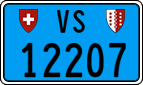 License plate of Switzerland, Work and fire vehicles (blue)