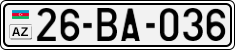 License plate of Azerbaijan, Cars