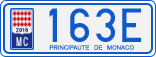 License plate of Monaco, Cars